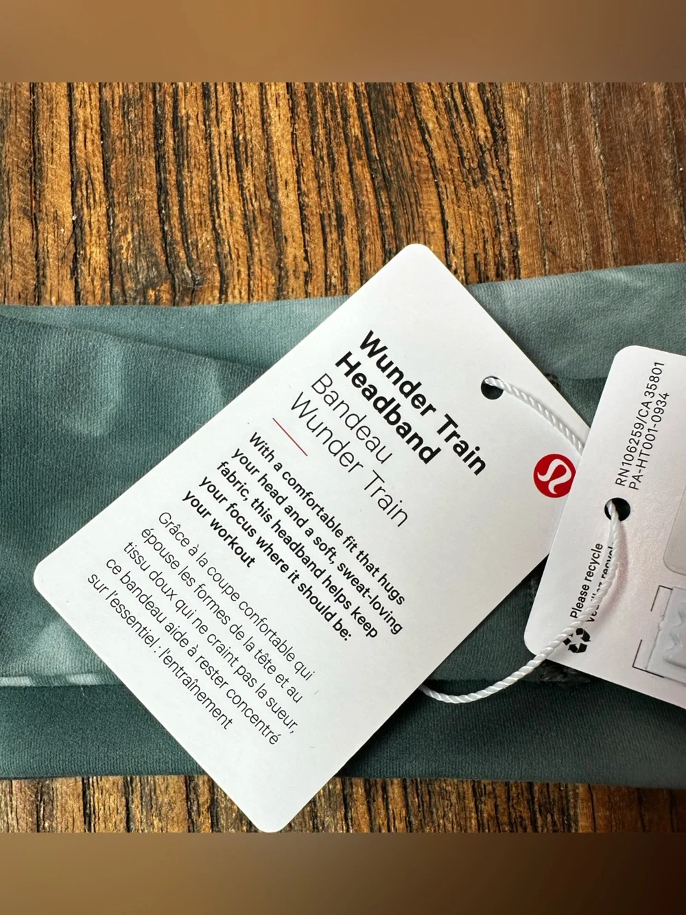 lululemon athletica teal wide workout headband